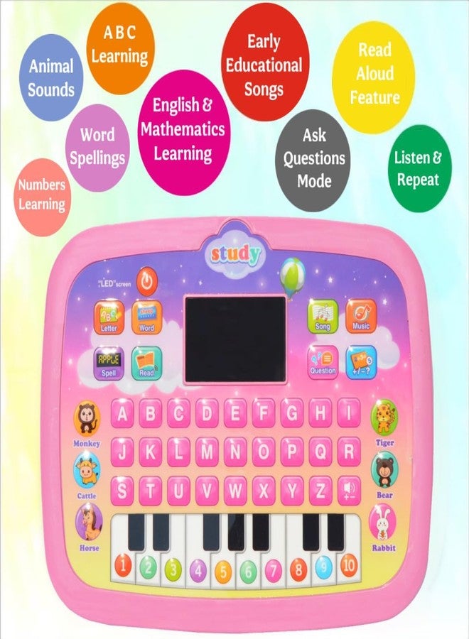 HCN Educational Laptop Computer Toy for Kids with Mouse - 20 Activities English Learner Notebook with Games - Learn Alphabets, Words, Numbers and Music (pcs 1)(Mini Tablet Laptop Multicolour) - Image 5